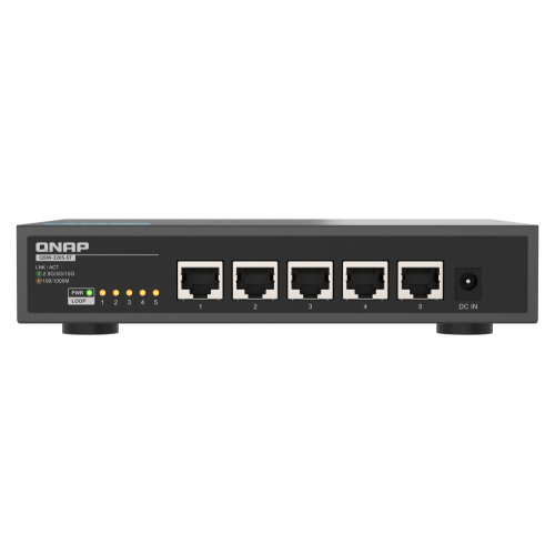 21183-QNAP QSW-3205-5T switch No administrado 10G Ethernet (100/1000/10000) Escritorio Negro