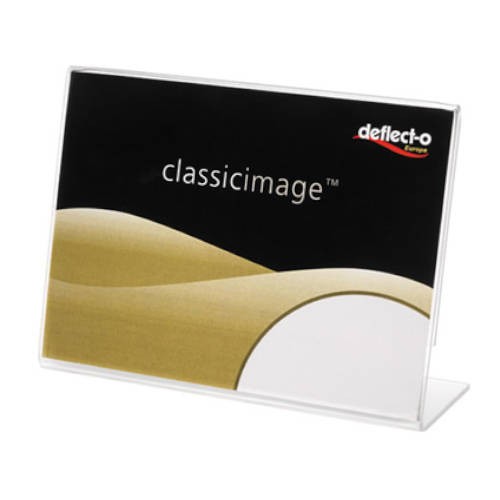 2120-EXPOSITOR DE SOBREMESA EN FORMA L POLIESTIRENO 90X60 MM. HORIZONTAL DEFLECTO 480301