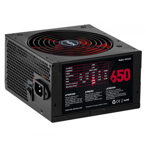 21314-NOX NXS650 unidad de fuente de alimentacion 650 W 20+4 pin ATX Negro, Rojo