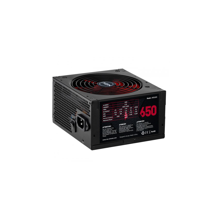 21314-NOX NXS650 unidad de fuente de alimentacion 650 W 20+4 pin ATX Negro, Rojo