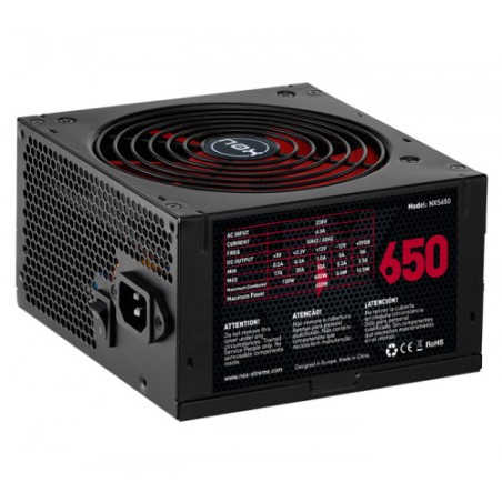 21314-NOX NXS650 unidad de fuente de alimentacion 650 W 20+4 pin ATX Negro, Rojo