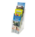 2132-EXPOSITOR SOBREMESA ESCALONADO CON 4 COMPARTIMENTOS TRANSPARENTE 1/3 A4 DEFLECTO 77701