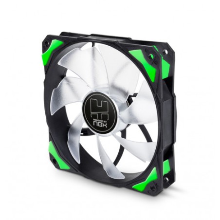 21333-NOX H-Fan LED Carcasa del ordenador Ventilador 12 cm Negro, Verde, Blanco