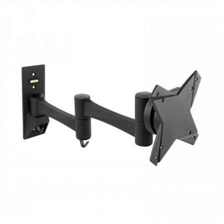21386-TooQ SOPORTE GIRATORIO E INCLINABLE PARA MONITOR / TV LCD, PLASMA Y LED (3 PIVOTES) DE 10-23, NEGRO