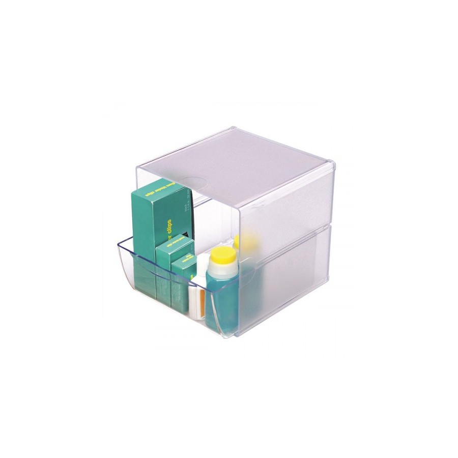 2145-ORGANIZADOR MODULAR CON UN CAJON DE 16,5X14,5X7 CM TRANSPARENTE DEFLECTO 350801