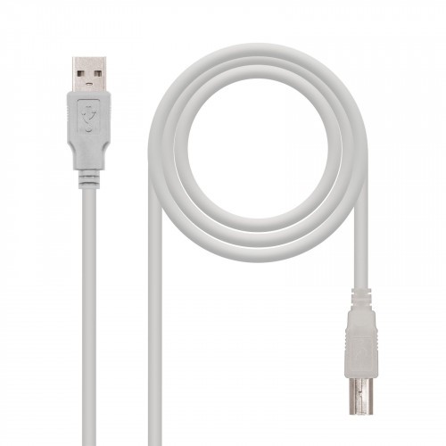 21477-Nanocable CABLE USB 2.0 IMPRESORA, TIPO A/M-B/M, BEIGE, 1.0 M