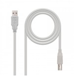 21477-Nanocable CABLE USB 2.0 IMPRESORA, TIPO A/M-B/M, BEIGE, 1.0 M