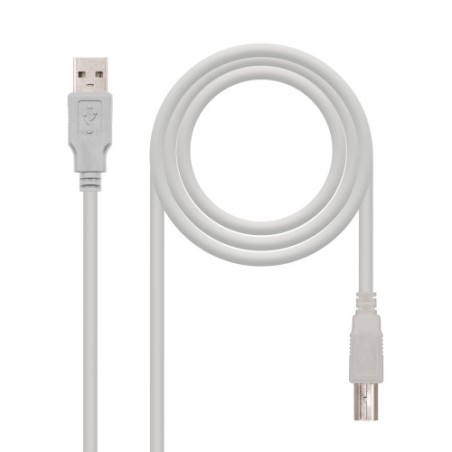 21479-Nanocable CABLE USB 2.0 IMPRESORA, TIPO A/M-B/M, BEIGE, 1.8 M