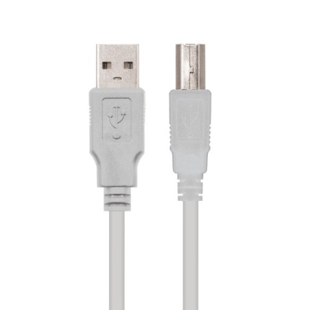 21480-Nanocable CABLE USB 2.0 IMPRESORA, TIPO A/M-B/M, BEIGE, 1.8 M
