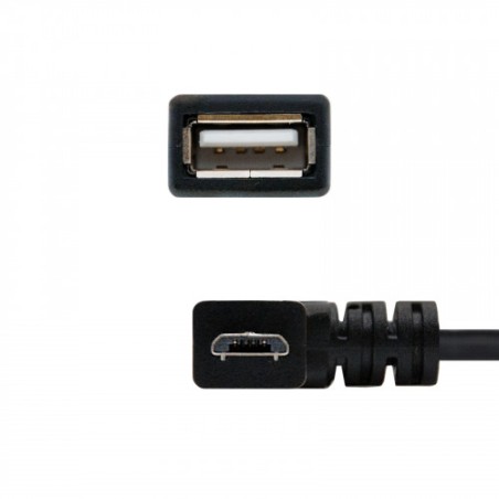 21484-Nanocable CABLE USB 2.0 OTG ACODADO, TIPO MICRO B/M-A/H, NEGRO, 15 CM