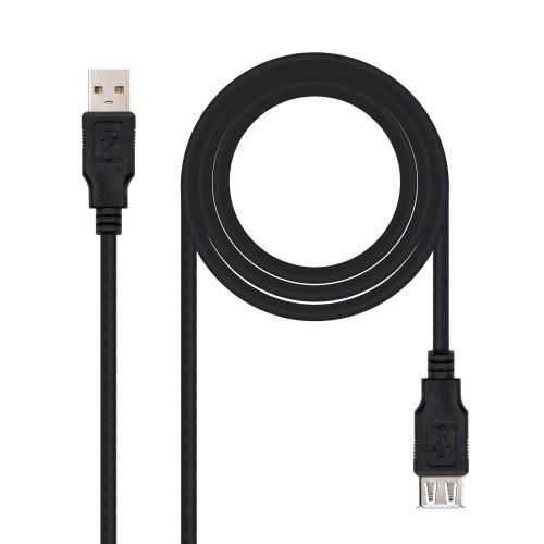 21495-NANOCABLE CABLE USB 2.0, TIPO A/M-A/H, NEGRO, 1.8 M
