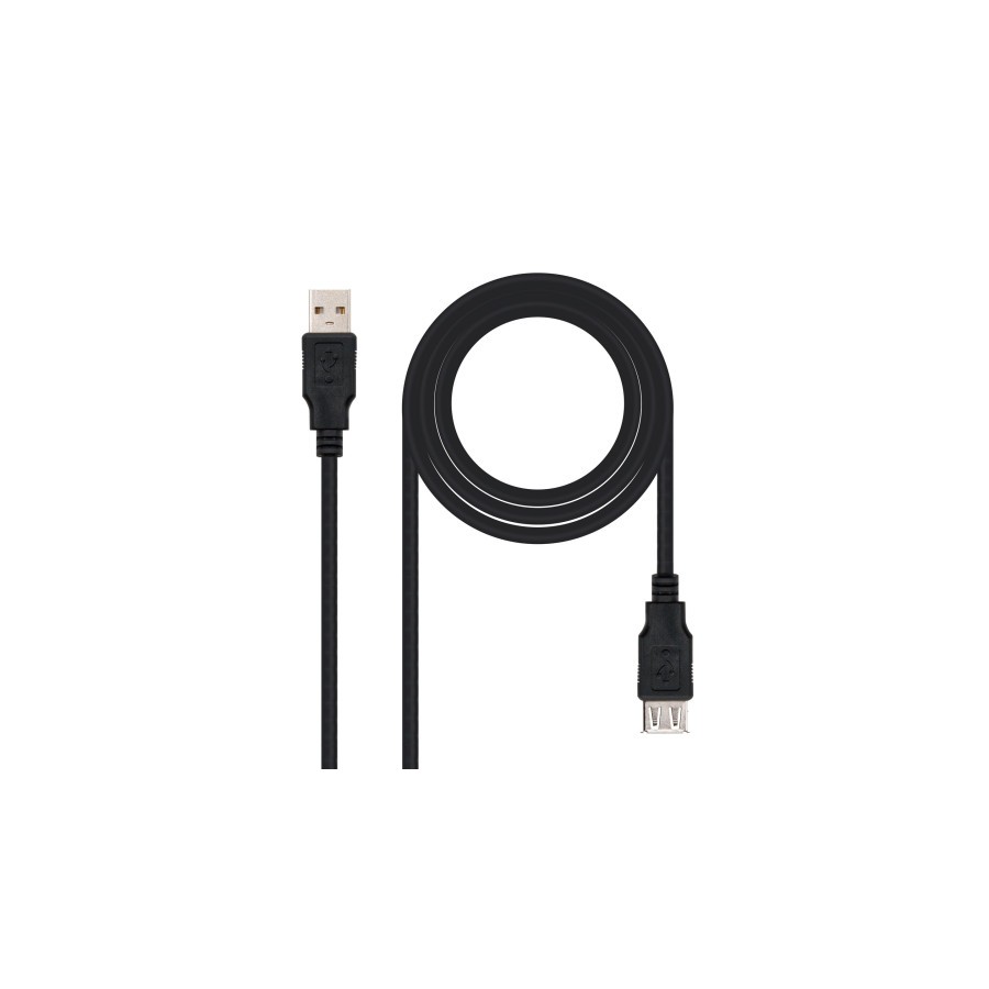 21495-NANOCABLE CABLE USB 2.0, TIPO A/M-A/H, NEGRO, 1.8 M