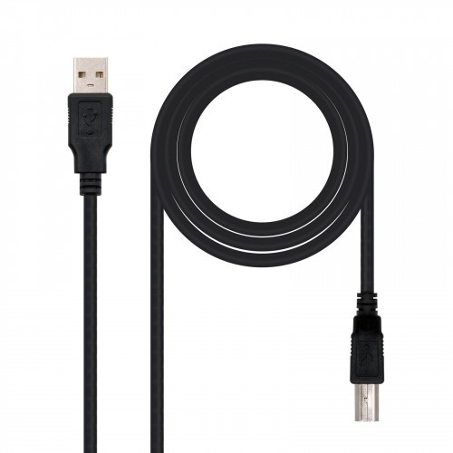 21496-Nanocable CABLE USB 2.0 IMPRESORA, TIPO A/M-B/M, NEGRO, 1.8 M