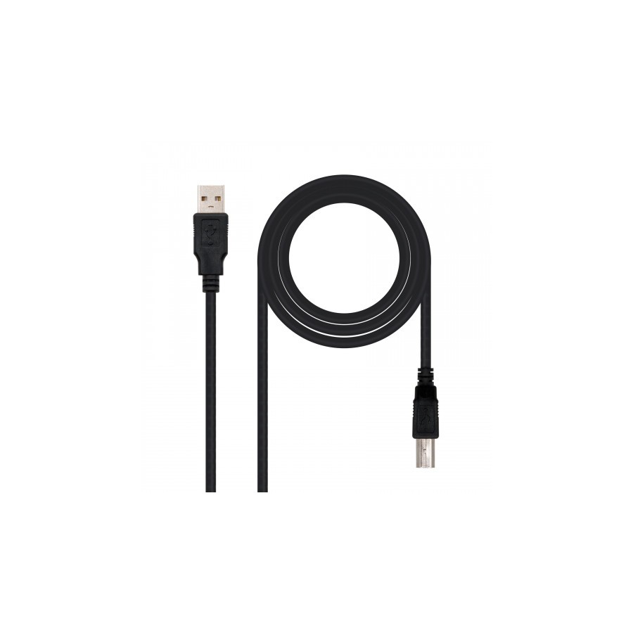 21496-Nanocable CABLE USB 2.0 IMPRESORA, TIPO A/M-B/M, NEGRO, 1.8 M