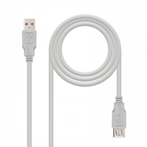 21528-Nanocable CABLE USB 2.0, TIPO A/M-A/H, BEIGE, 1.0M