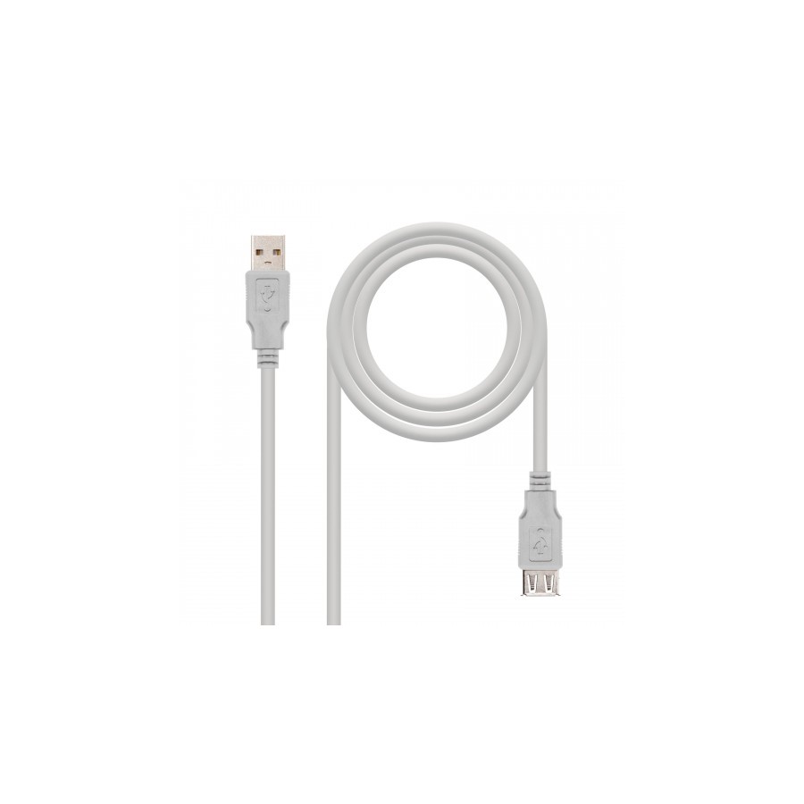 21528-Nanocable CABLE USB 2.0, TIPO A/M-A/H, BEIGE, 1.0M