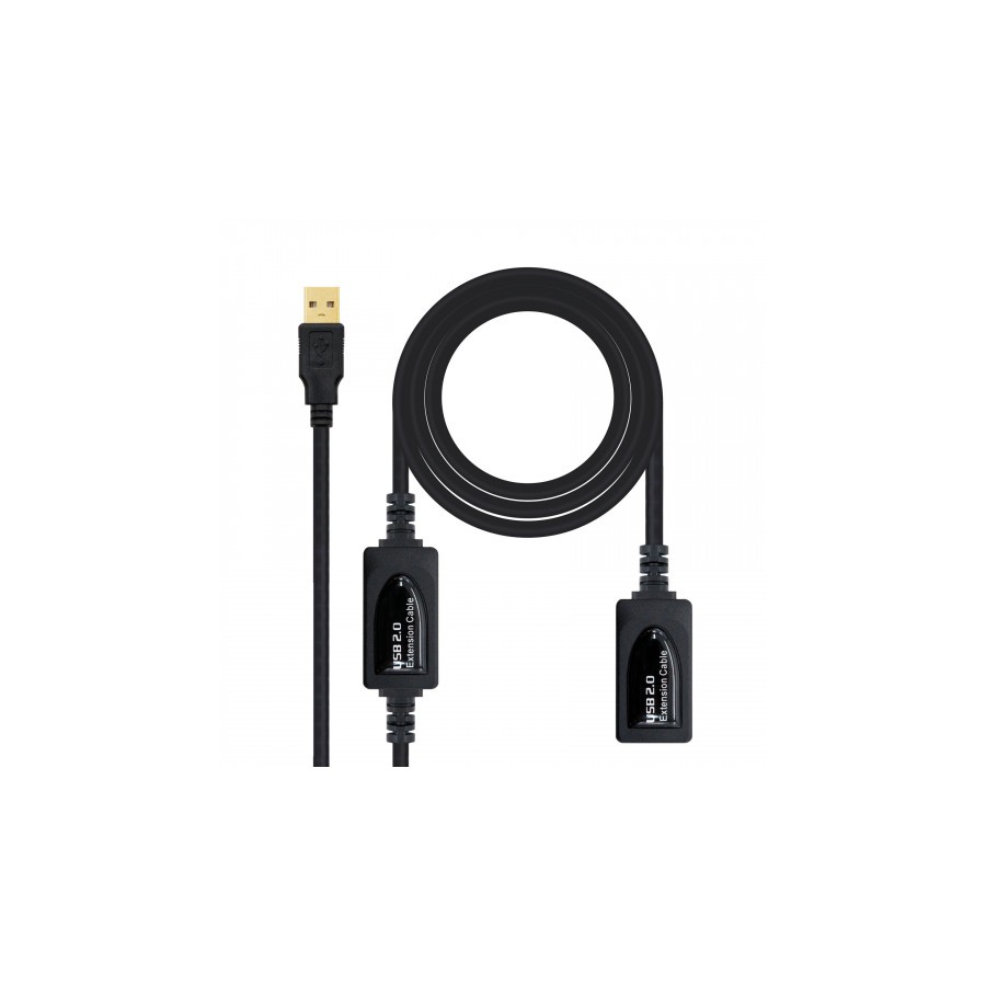 21532-Nanocable 10.01.0213 cable USB 15 m 2.0 USB A Negro