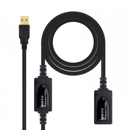 21532-Nanocable 10.01.0213 cable USB 15 m 2.0 USB A Negro