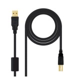 21536-NANOCABLE  CABLE USB 2.0 IMPRESORA HQ CON FERRITA, TIPO A/M-B/M, NEGRO, 2.0 M (10.01.1202)