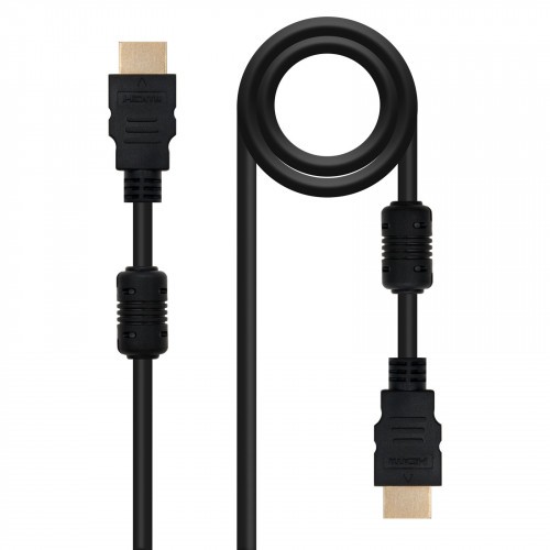 21546-Nanocable CABLE HDMI V1.4 (ALTA VELOCIDAD / HEC) CON FERRITA, A/M-A/M, 1.8 M