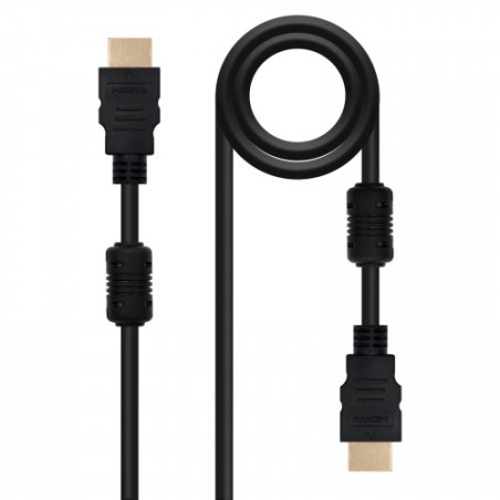 21546-Nanocable CABLE HDMI V1.4 (ALTA VELOCIDAD / HEC) CON FERRITA, A/M-A/M, 1.8 M