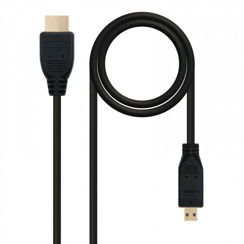 21554-Nanocable HDMI, 0.8m cable HDMI 0,8 m HDMI tipo A (Estandar) HDMI tipo D (Micro) Negro