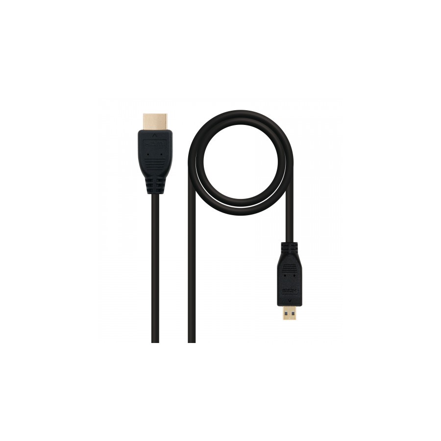 21554-Nanocable HDMI, 0.8m cable HDMI 0,8 m HDMI tipo A (Estandar) HDMI tipo D (Micro) Negro
