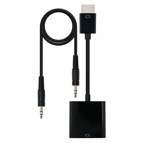 21560-Nanocable CONVERSOR HDMI A SVGA+AUDIO, HDMI/M-SVGA/H+3.5/H, NEGRO, 10 CM+1.0 M