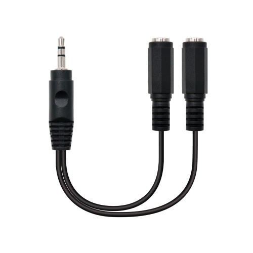 21586-NANOCABLE CABLE AUDIO ESTEREO, 2X3.5/H-3.5/M, 15 CM (10.24.1200)