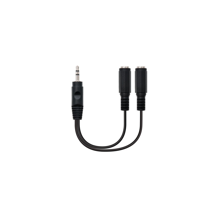 21586-NANOCABLE CABLE AUDIO ESTEREO, 2X3.5/H-3.5/M, 15 CM (10.24.1200)