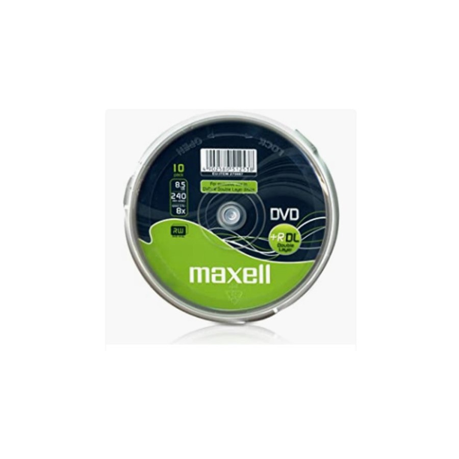 21712-MAXELL DVD 8,5 GB. GRABABLE. DOBLE CAPA. TARRINA 10 UNIDADES. 4X