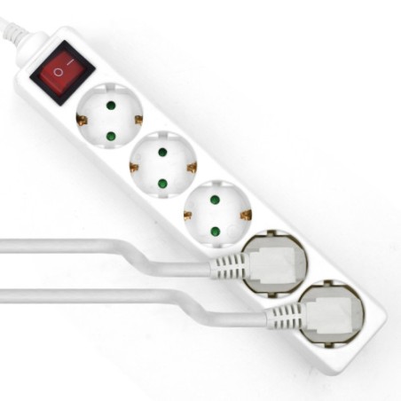 21733-Ewent EW3916 base multiple 1,5 m 5 salidas AC Interior Blanco