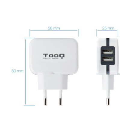 21884-TOOQ / CARGADOR PARED USB / BLANCO / TQWC-1S02WT
