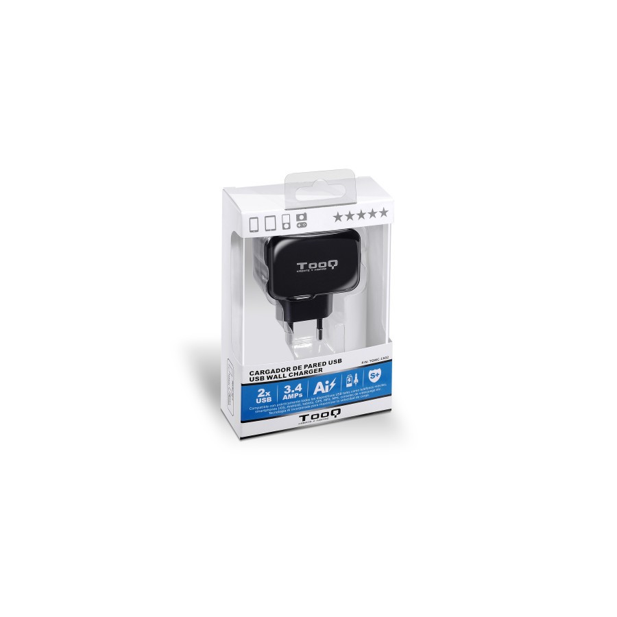 21885-TooQ TQWC-1S02 cargador de dispositivo movil Interior Negro