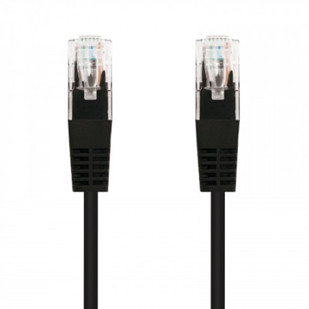 21888-Nanocable CABLE RED LATIGUILLO RJ45 CAT.5E UTP AWG24, NEGRO, 3.0 M