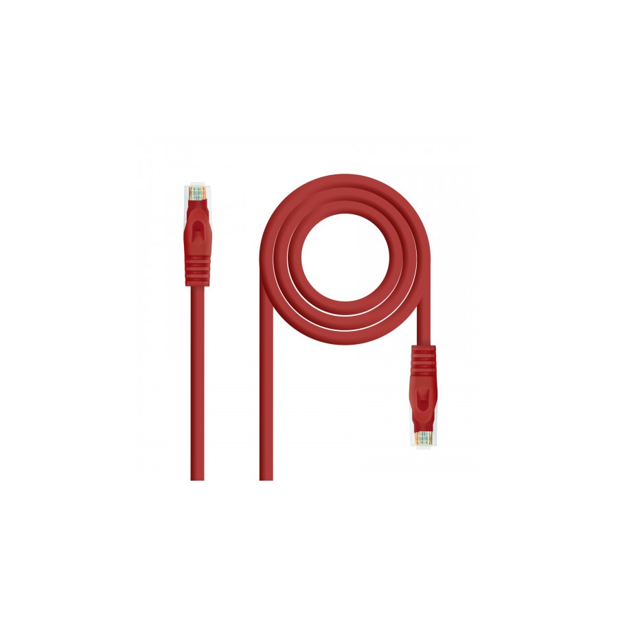 2189-Nanocable Cable de red latiguillo RJ45 LSZH Cat.6A UTP AWG24, Rojo, 2.0m