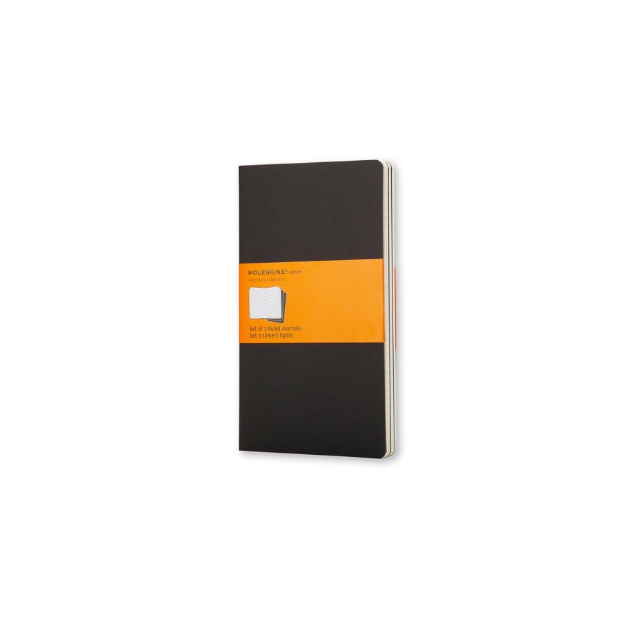 21925-SET DE 3 LIBRETAS CAHIER NEGRAS L (13X21CM) RAYAS MOLESKINE QP316
