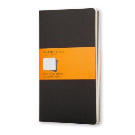 21929-SET DE 3 LIBRETAS CAHIER NEGRAS P (9X14CM) RAYAS MOLESKINE QP311
