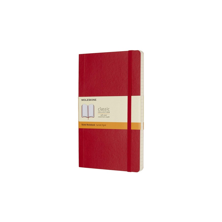 22-LIBRETA CLASICA TAPA BLANDA ROJO ESCARLATA L (13X21CM) RAYADA MOLESKINE QP616F2