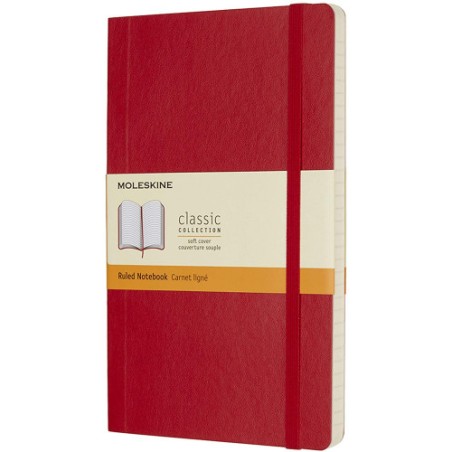 22-LIBRETA CLASICA TAPA BLANDA ROJO ESCARLATA L (13X21CM) RAYADA MOLESKINE QP616F2
