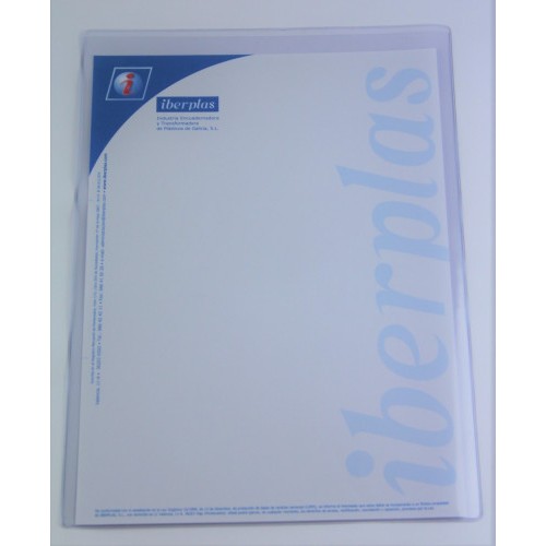 2203-CAJA 50 FUNDAS FORMATO FOLIO "U" PORTADOCUMENTOS  PVC CRISTAL 150 MICRAS IBERPLAS 84Q50