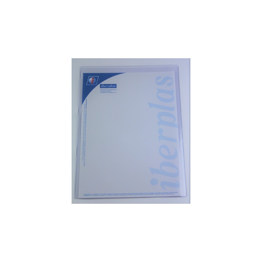 2203-CAJA 50 FUNDAS FORMATO FOLIO "U" PORTADOCUMENTOS  PVC CRISTAL 150 MICRAS IBERPLAS 84Q50