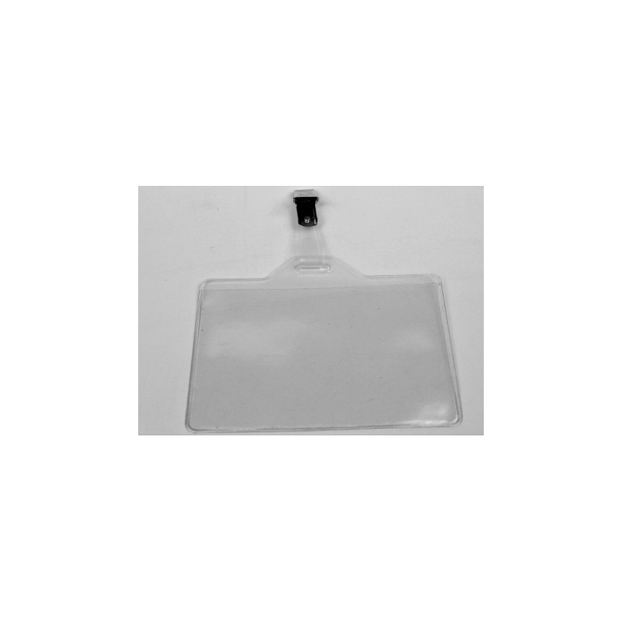 2209-CAJA 100 FUNDAS IDENTIFICACION PVC APAISADO 70x106MM CON PINZA IBERPLAS 1075P100