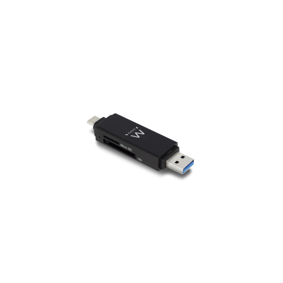 22165-Ewent EW1075 lector de tarjeta USB 3.2 Gen 1 (3.1 Gen 1) Type-A/Type-C Negro