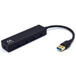 22205-Ewent EW1136 hub de interfaz USB 3.2 Gen 1 (3.1 Gen 1) Type-A 480 Mbit/s Negro