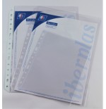 2222-CAJA 100 FUNDAS FORMATO CUARTO PVC CRISTAL EXTRA 100 MICRAS MULTITALADRO IBERPLAS 201100