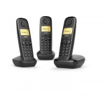 22227-Gigaset A170 Trio Telefono DECT/analogico Negro Identificador de llamadas
