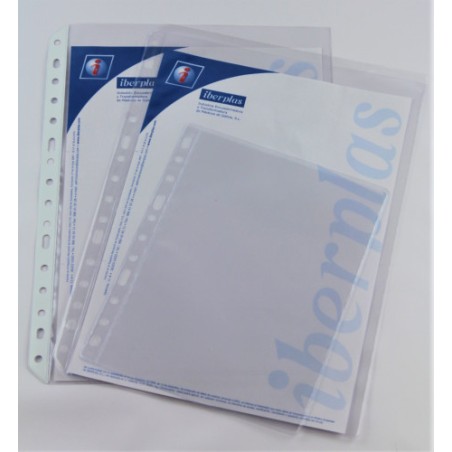 2223-CAJA 100 FUNDAS FORMATO FOLIO PVC CRISTAL EXTRA 100 MICRAS MULTITALADRO IBERPLAS 204100