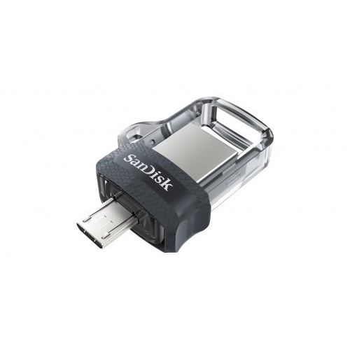 22262-Sandisk Ultra Dual m3.0 unidad flash USB 32 GB USB Type-A / Micro-USB 3.2 Gen 1 (3.1 Gen 1) Negro, Plata, Transpar