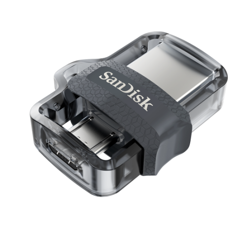 22263-Sandisk Ultra Dual m3.0 unidad flash USB 32 GB USB Type-A / Micro-USB 3.2 Gen 1 (3.1 Gen 1) Negro, Plata, Transpar